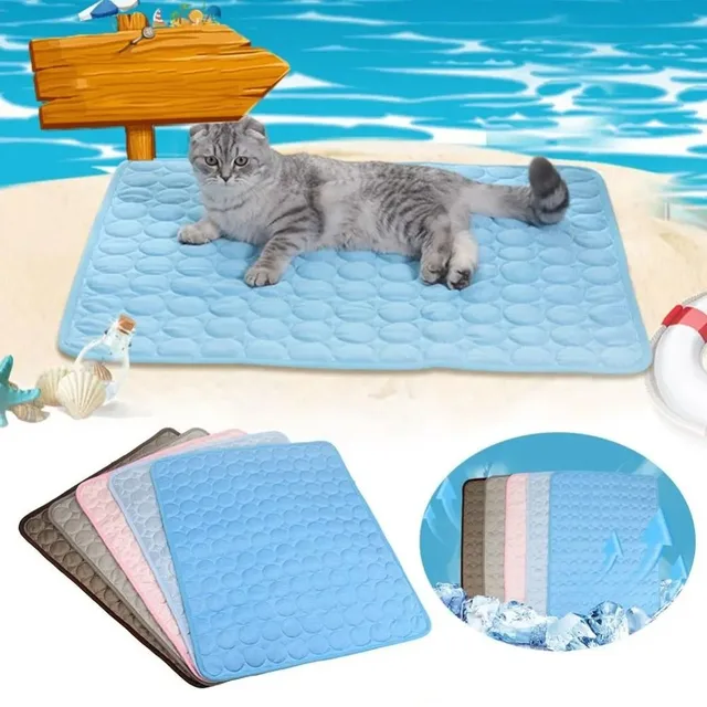 Colchón fresco de seda helada a prueba de humedad, 5 tamaños, estera refrescante para mascotas, almohadilla para dormir para perros y gatos, cama fría para animales pequeños de verano 4