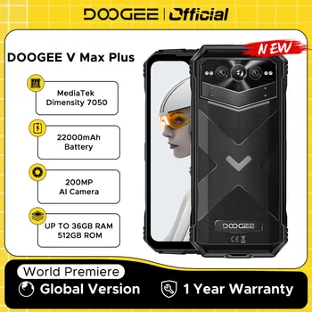 【Marchio+】Estreno mondiale DOOGEE V Max Plus Telefono robusto 22000mAh 36GB (16+20) 512GB 200MP Fotocamera Telefono 6,58" 120Hz Dimensity