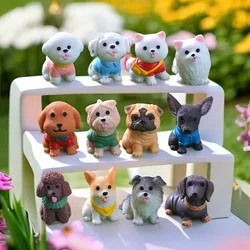 Set of 12 Adorable Miniature Resin Puppy Figurines for Terrarium and Fairy Garden Décor (B)