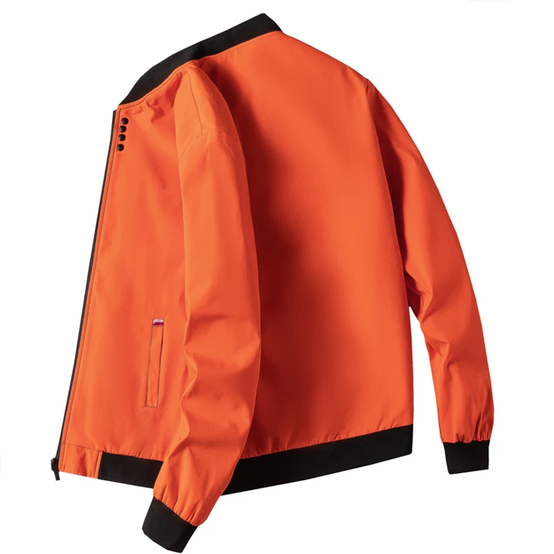 Naranja - Chaqueta Deportiva Fina Corta Viento para Hombres