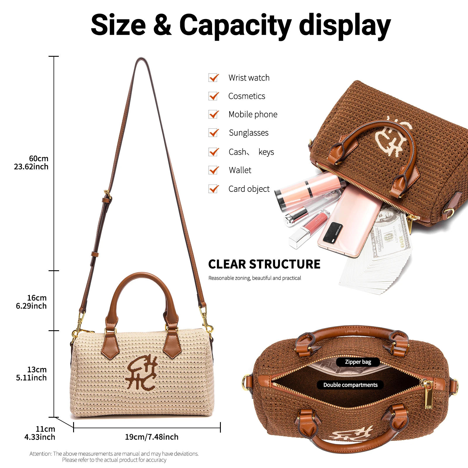 حقيبة كتف نسائية من تصميم CHCH لعام 2025، وهي حقيب...