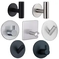 Stainless Steel Self Adhesive Wall Coat Rack Key Holder Rack Towel Hooks Clothes Rack Hanging Hooks Bathroom Home Accessories 1