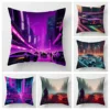 Modern Simple Car Illustration Pillow Cover Bedroom Cafe Decoration Applicable Car Cushion Cover 40x40cm 45x45cm 1