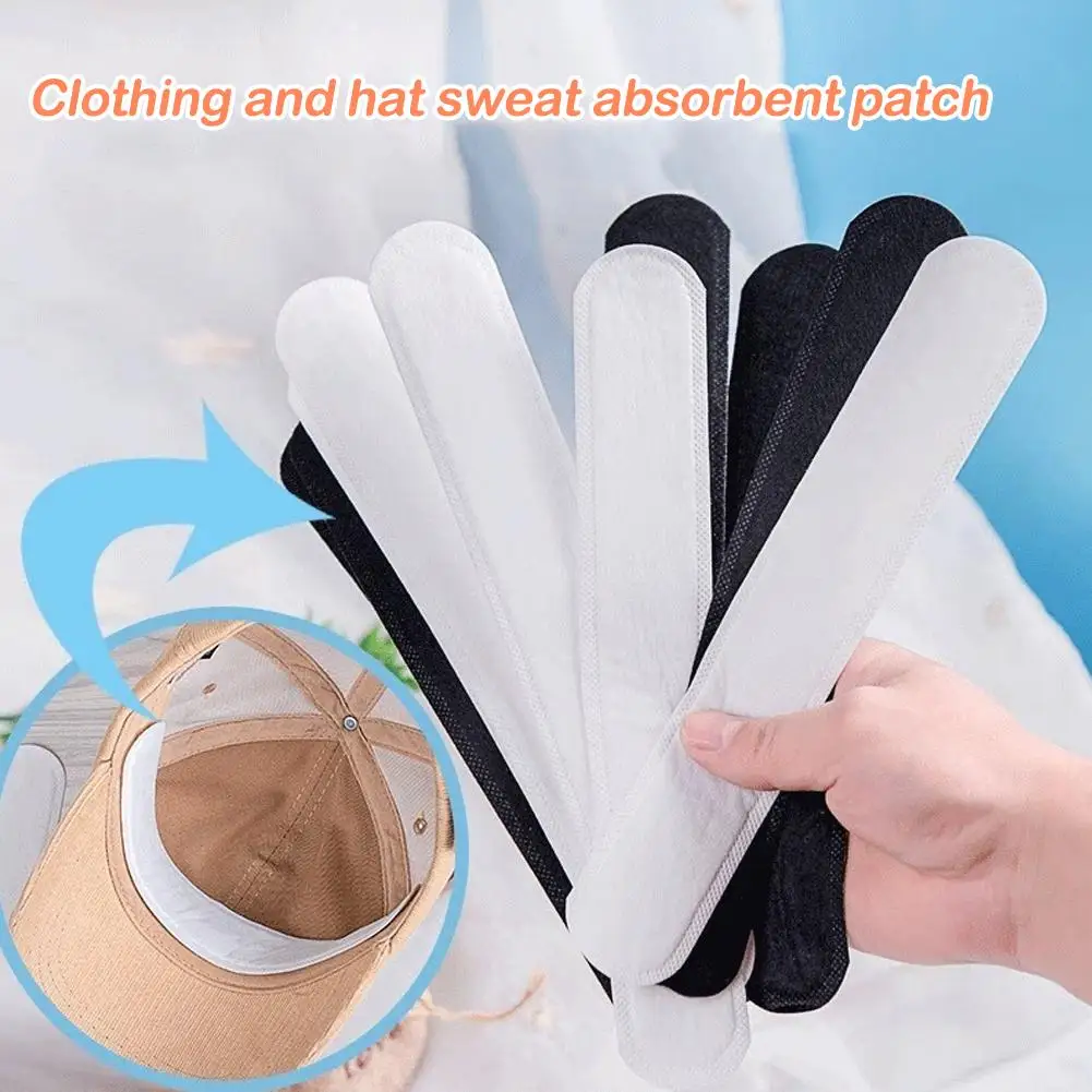 

10 Pieces Disposable Caps Liner Moisture Wicking Sweatband Adhesive Strips Hat Tape Size Absorbing Patch Sweat Reducer Viso I7I2