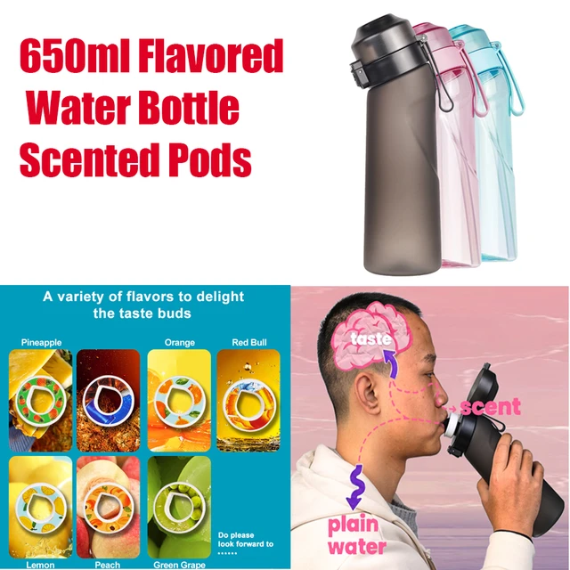 Air Water Bottle Taste pod - 650ml Flavored Water Bottle - Grape flavor 