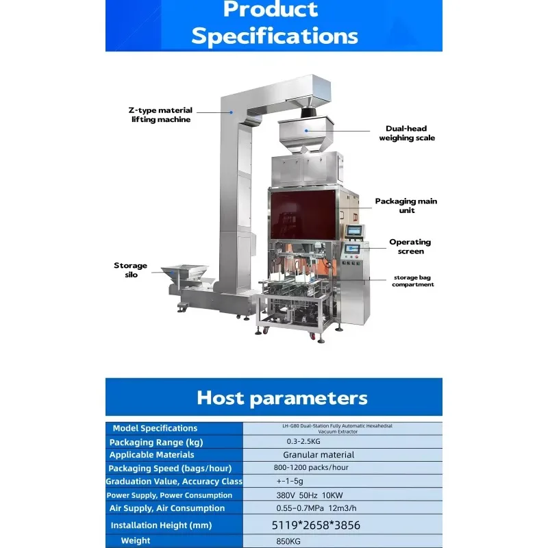 Industrial 1-100g Automatic Granule Packing Machine High Precision Weighing Filling Packaging Machine for Food Processing 5