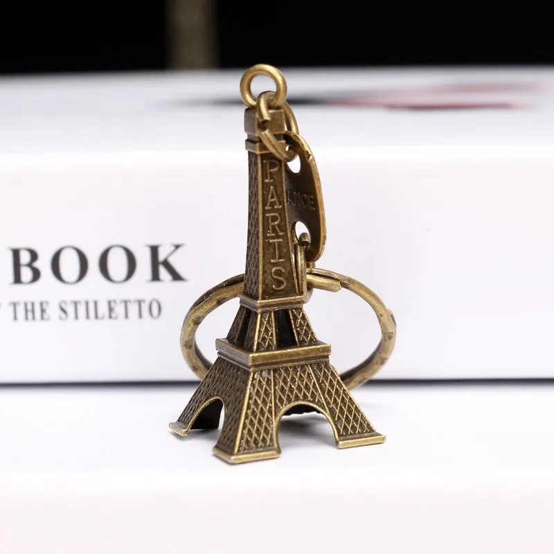 50pcs/lot Fashion Classic French France Souvenir Paris 3D Eiffel Tower  Keychain Keyring Key Chain Ring