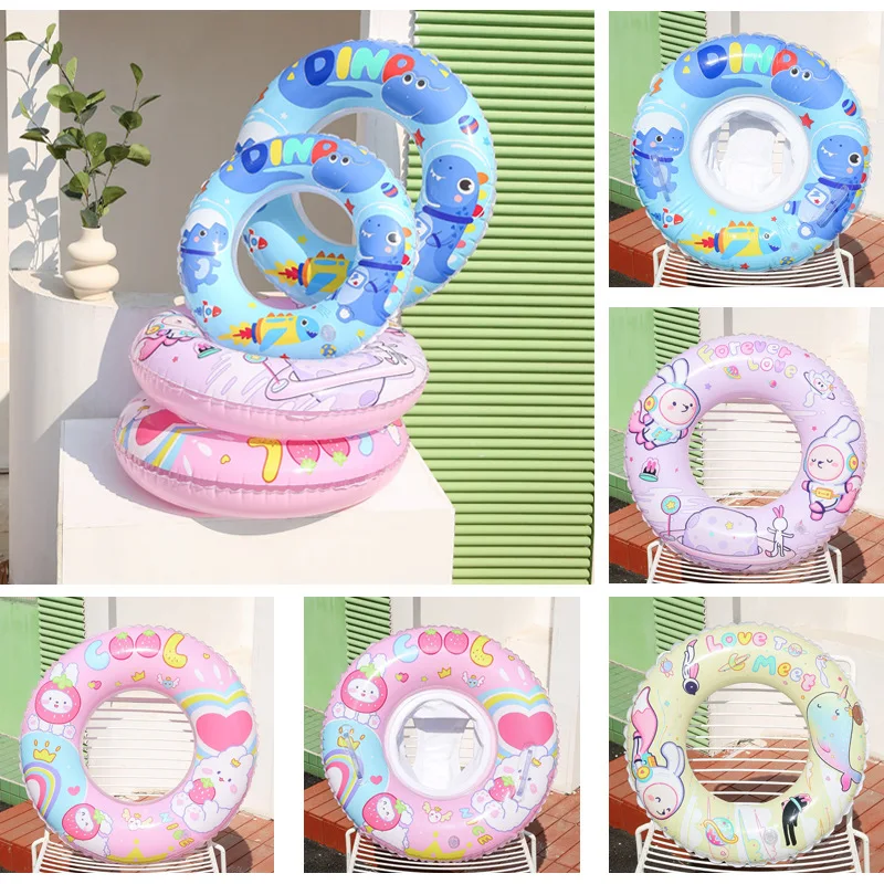 

Baby Seat Float Swim Ring Double Handle Safety Inflatable Infant Kids Swimming Pool Rings Water Toys Swim Circle for Kids