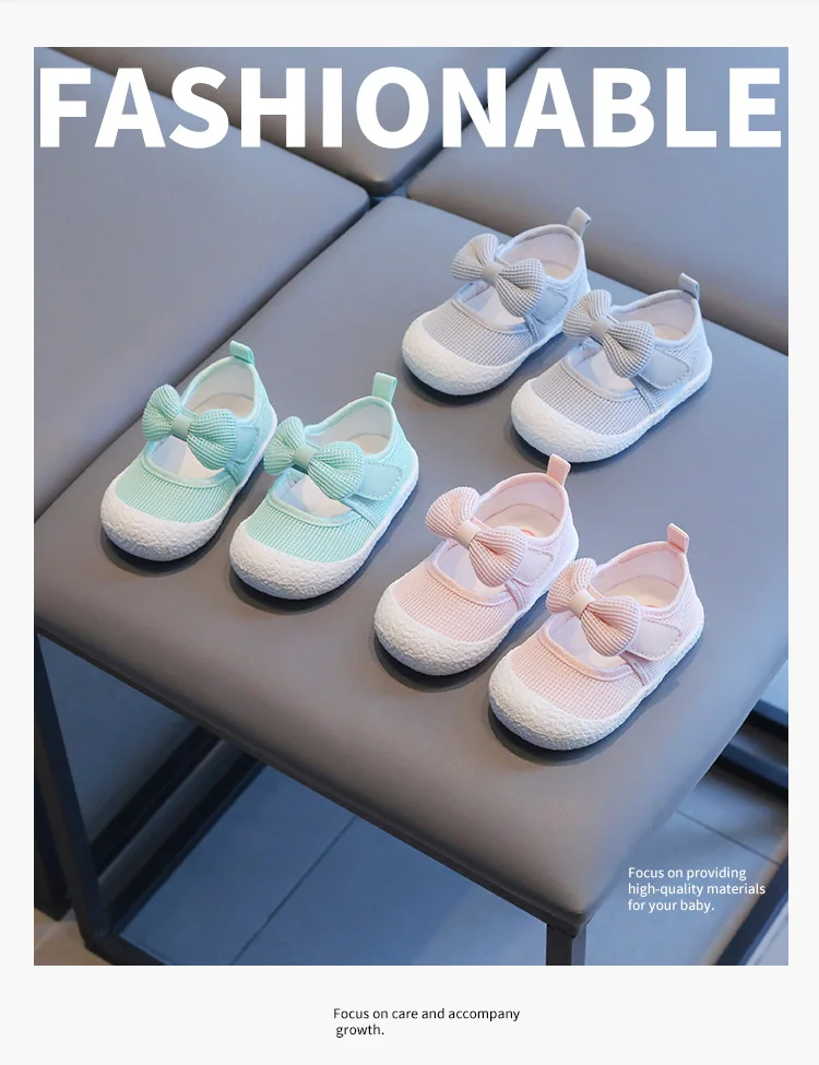 Description Picture 2 of itemKids Shoes Baby Girl Walking Shoes with Breathable and Non Slip Mesh Bow Princess Shoes with Non Slip Soft Soles