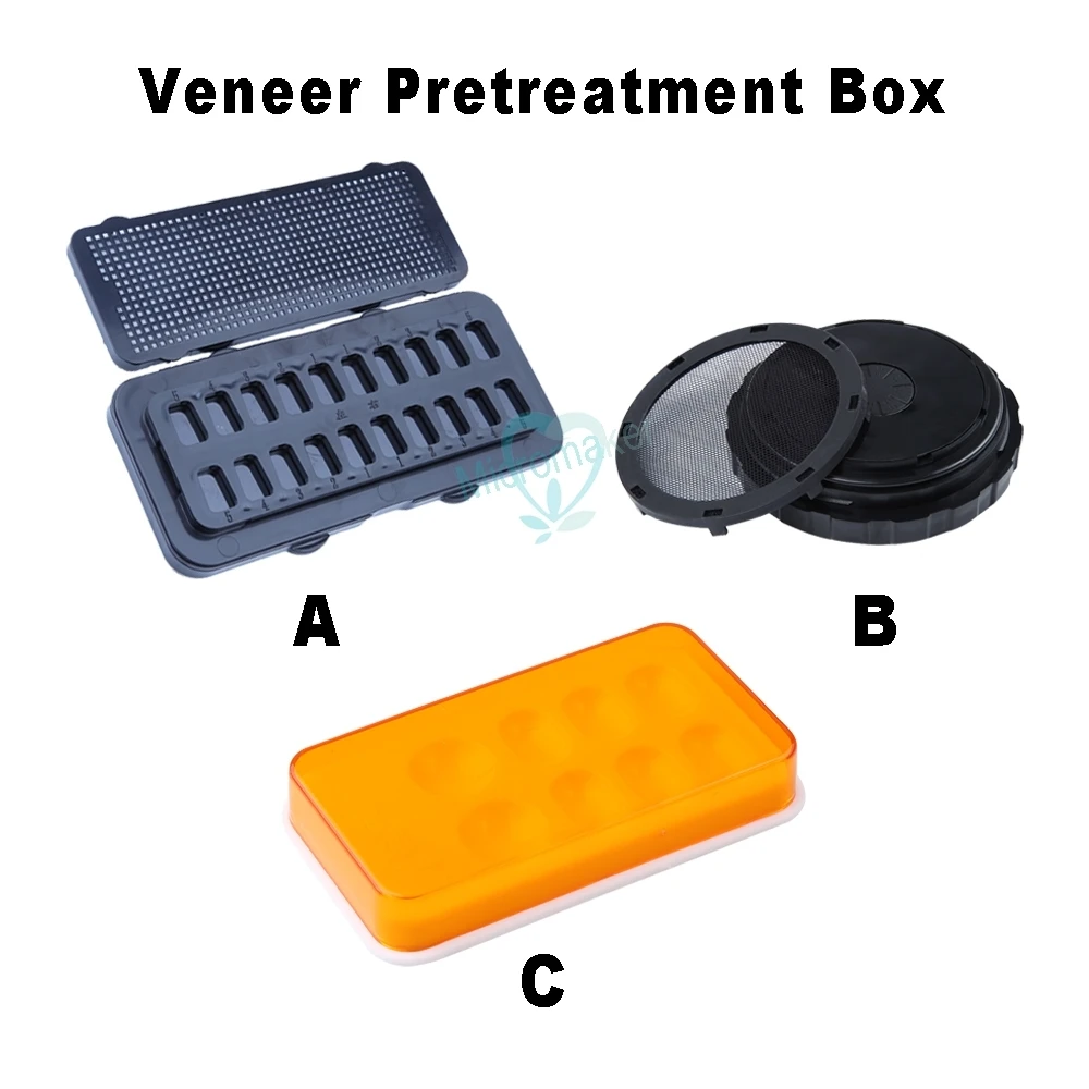 1pcs Dental All Ceramic Veneer Denture Storage Box Shading Light