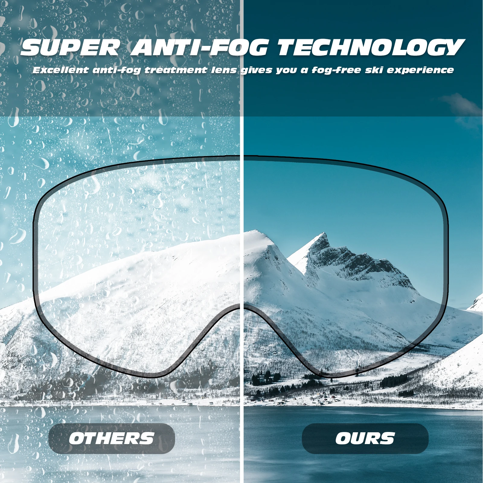 MAXJULI Ski Goggles,Snow Winter Sports OTG Snowboard Goggles for Men Women & Youth 100% Protectin Snowmobile Skiing Skating M7 6