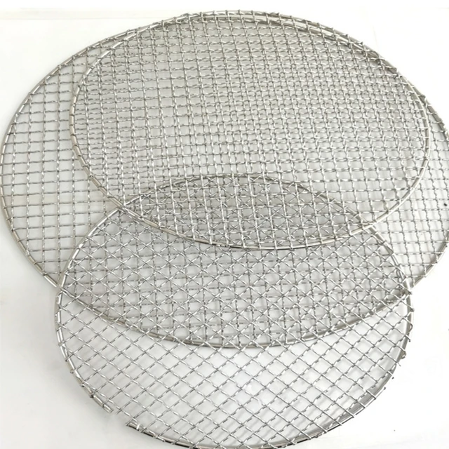 Rozsdamentes Acél Kerek Bbq Nettó Grill Háló Sült Szalonna Szerszám Vas Barbecue Tartozékok Nem Tapadós Szőnyegrács - Image 2
