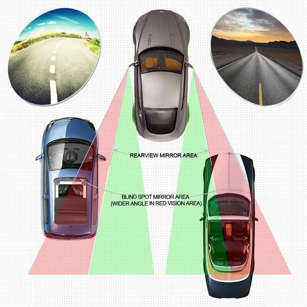 360 Degree Adjustable Car Rearview Convex Mirror for Car Reverse Wide Angle Parking Rimless HD Blind Spot Mirror blind spot mirror wide angle mirror