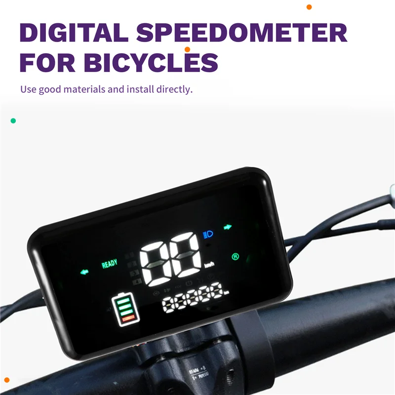 A73E-Per scooter elettrico bicicletta E-Bike 48V-72V LCD tachimetro digitale display a colori - immagine 3