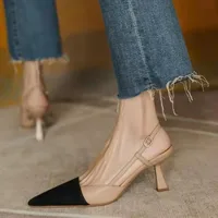 High Heels Summer 2024 New Arrival Fashion Buckle Pointed Heel Sandals Women Comfort Simplicity Stilettos Sandalias De Mujer 1