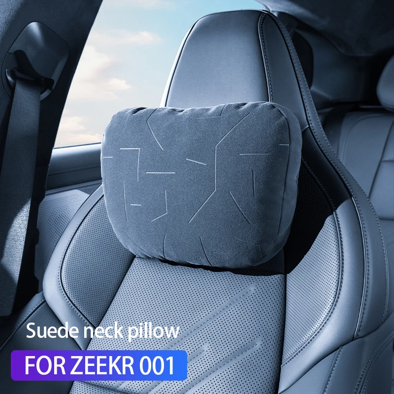 For ZEEKR 001 Suede neck pillow lumbar support Headrest backrest cushion car seat accessories