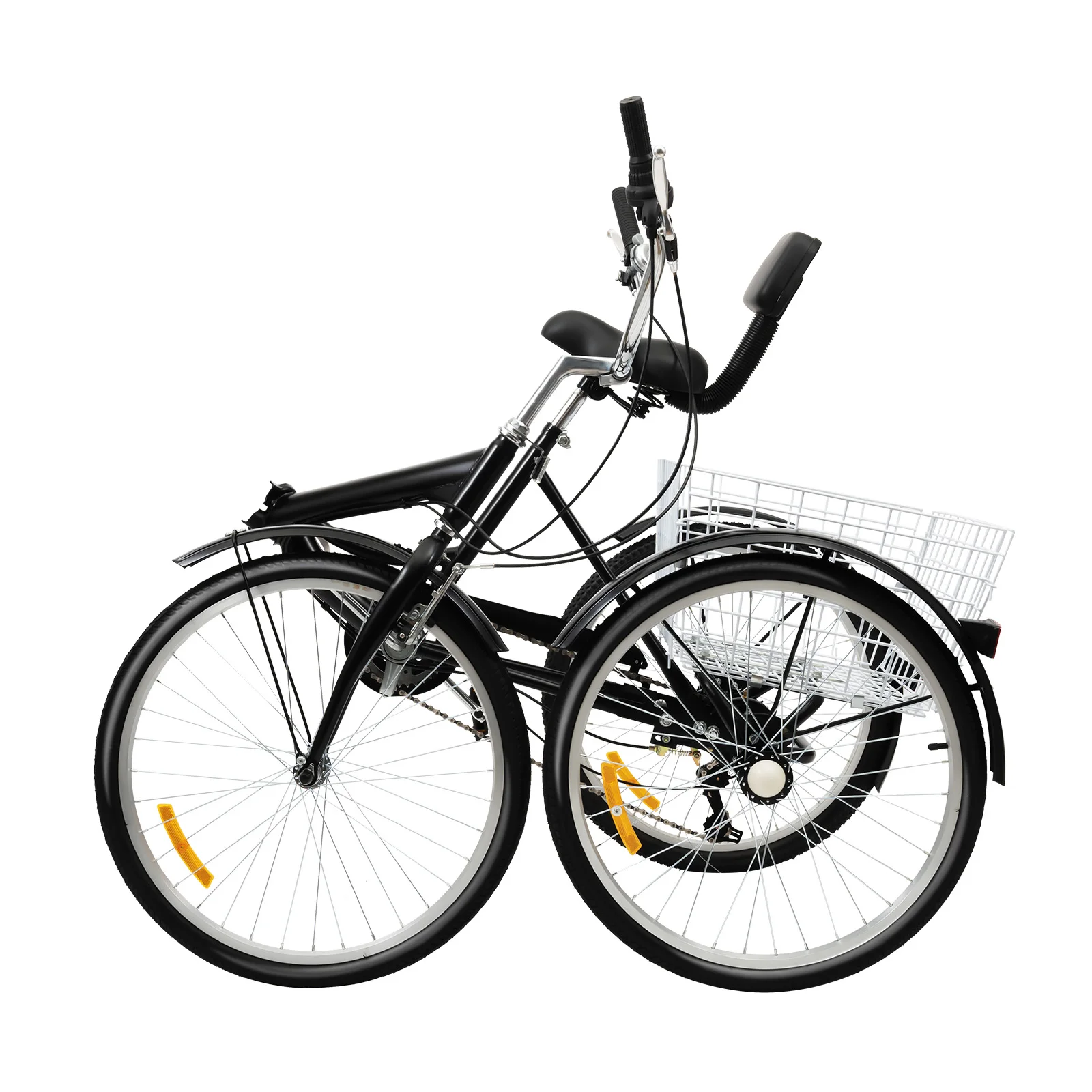 VEVOR Green Tricycle Adult 26’’ 7-Speed 3 Wheel Bikes For Adults Three