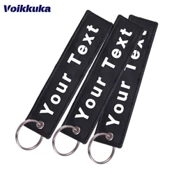 10PCS 30PCS 50PCS 100PCS 200PCS 300PCS 500PCS Set Sale Custom Both Sides Embroidered Keychain Motorcycle Key Tags Wholesale