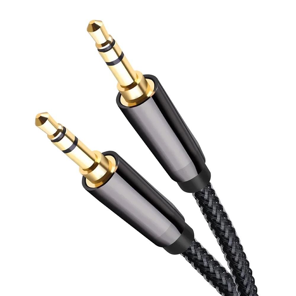 

3.5MM Audio Cable Jack 3.5mm Male to Male HIFI Aux audio cable Nylon Braid Headphone Speaker Line for Car iPad PC Mp3 Mp4 Louder