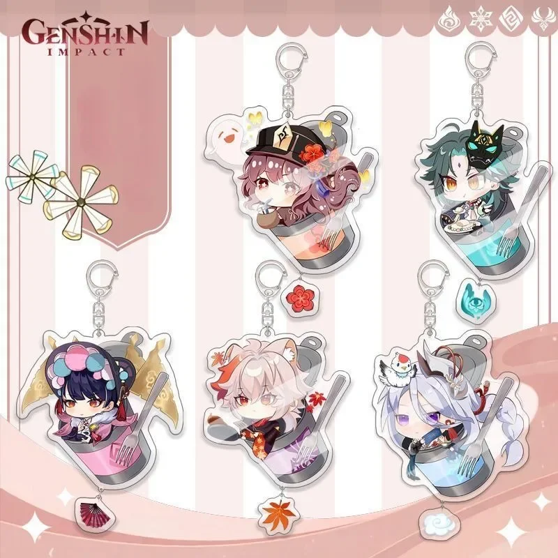 

Genshin Impact Kamizato Ayaka Klee Keychain Acrylic Car Keyring Cosplay Accessories Cute Backpack Pendant Kawaii Girls Gift