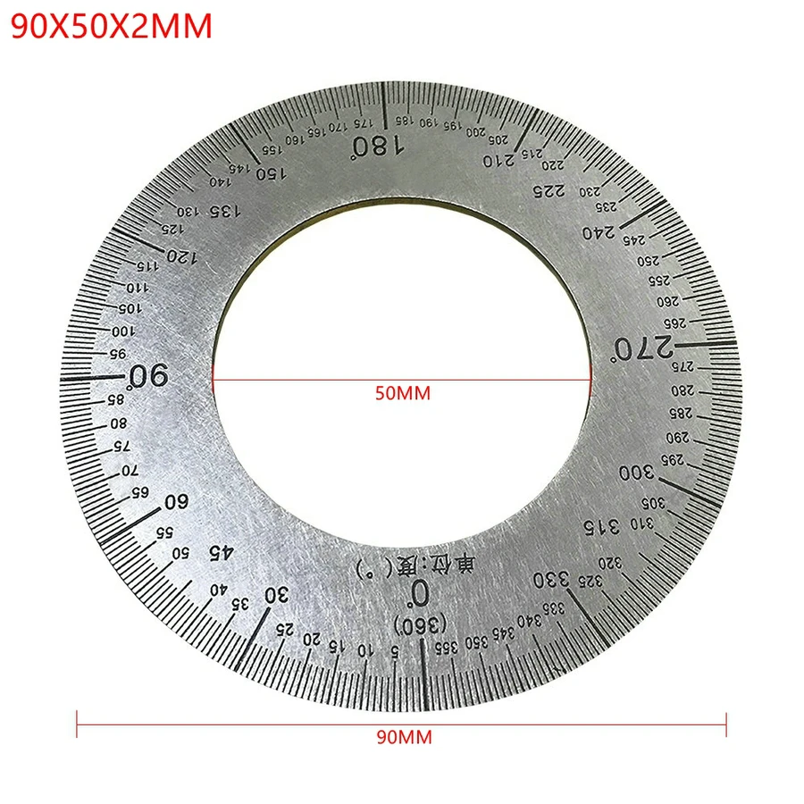 1 Piece Dial Stainless Steel Angle Dial 360 Degree Protractor Round Accessories Measurer Tool Decorative Plate