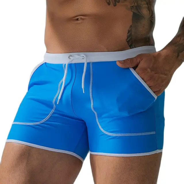 Marque hommes maillots de bain maillots de bain en plein air Sexy été Stretch plage surf natation sport costume Shorts hommes maillot de bain pantalons de natation 1