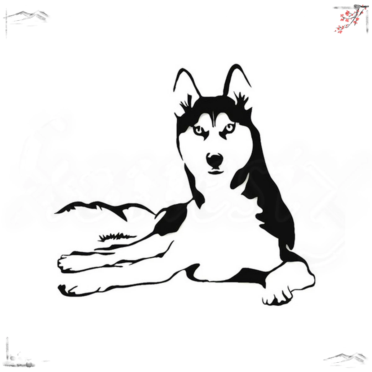 13Cm * 12Cm Funny Husky Dog Poppy Car Sticker Automobili Moto Accessori Esterni Decalcomanie In Vinile Per Bmw Audi Ford Kia