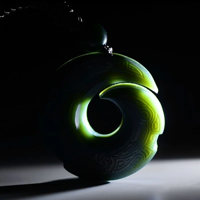 Natural Hetian Jade Pendant Necklace Jadeite Jewelry Men Gifts Buddhist Lucky Carved Fashion Charm Women Amulet pendant necklace