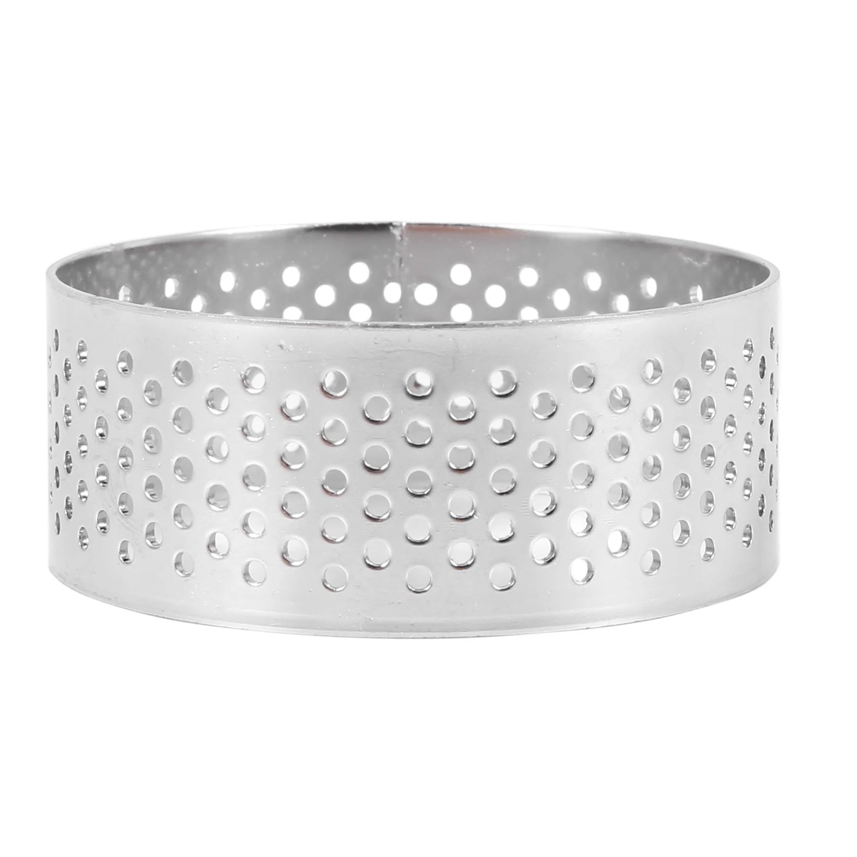 12 Pack 6Cm Stainless Steel Tart Ring Heat-Resistant Perforated Cake Mousse Ring Round Baking Doughnut Tools