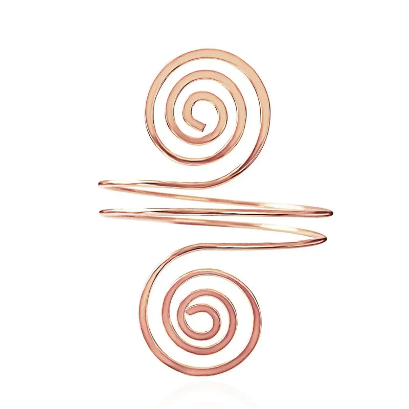 Alloy Spiral Armband Swirl Upper Arm Cuff Armlet Bangle Bracelet Egyptian Costume Accessory for Women Gold Silver Color