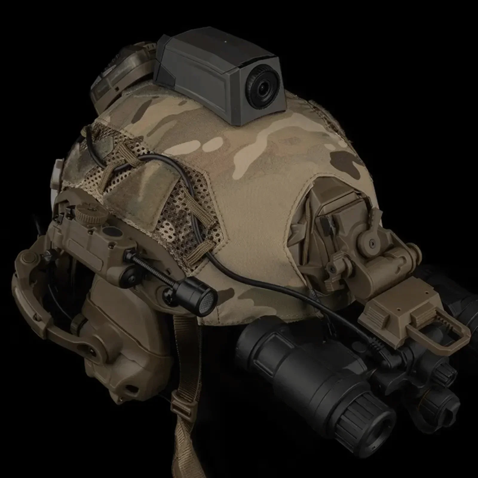 Sports Helmet Light Sidewinder Helmet Lamp with IR and Flashlight Color Light Strobe Light Head IFF Auxiliary Light for Airsoft Hunting Fishing