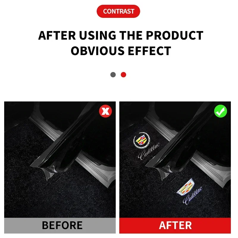 2개 LED 웰컴 램프 자동차 도어 라이트 로고 레이저 프로젝터 조명 엠블럼 (캐딜락 CT5 CT6 XT4 XT5 XT6 ATS SRX XTS CTS 용)