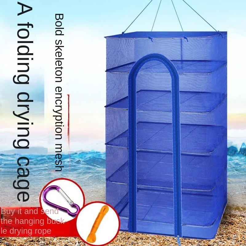 New Folding Drying Net Anti-fly Cage Fishing Net Drying Fish Drying Cage Drying Net Drying Vegetable Net Rack Dry Goods