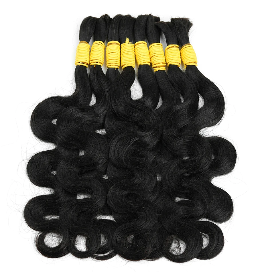 Bulk Hair Brazilian Virgin Body Wave Natural Black Color Unprocessed Brazilian Virgin Hair Body Wave Human Weave Pure Color