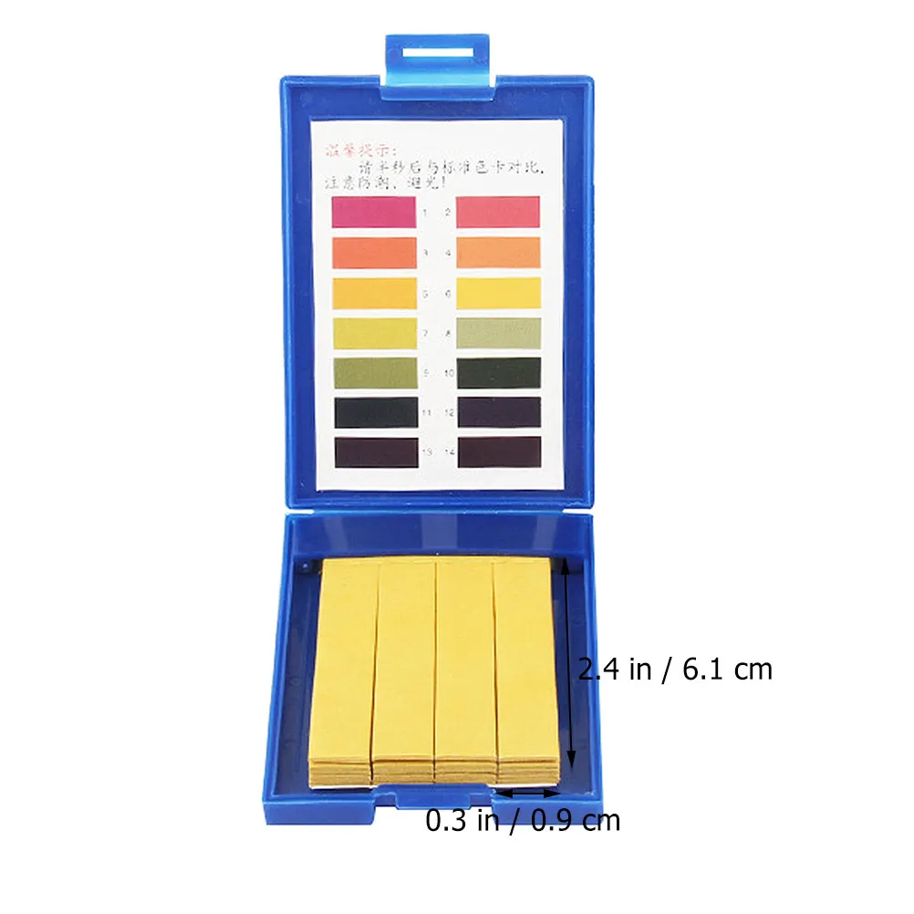 80Pcs PH 테스트 용지 정확한 1-14 산성 알칼리 테스트 스트립 방수 플라스틱 상자 컬러 카드 PH 테스트 스트립 정확한 롱