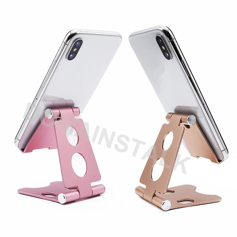 3Pcs/Lot Adjustable Universal Mobile Phone Holder Stand Metal Foldable Bracket For Office Desktop Support Tablet Aluminum Alloy