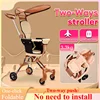 Baby Stroller for Toddler One-click Folding Lightweight Stroller Two-ways Baby Strolling Cart with Canopy Swivel Front Wheel 1