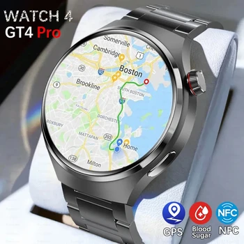 화웨이 샤오미 GT4 프로 스마트 워치 남성용 NFC GPS 트래커, AMOLED 360*360 HD 화면 심박수 블루투스 통화 스마트워치, 2023 신제품