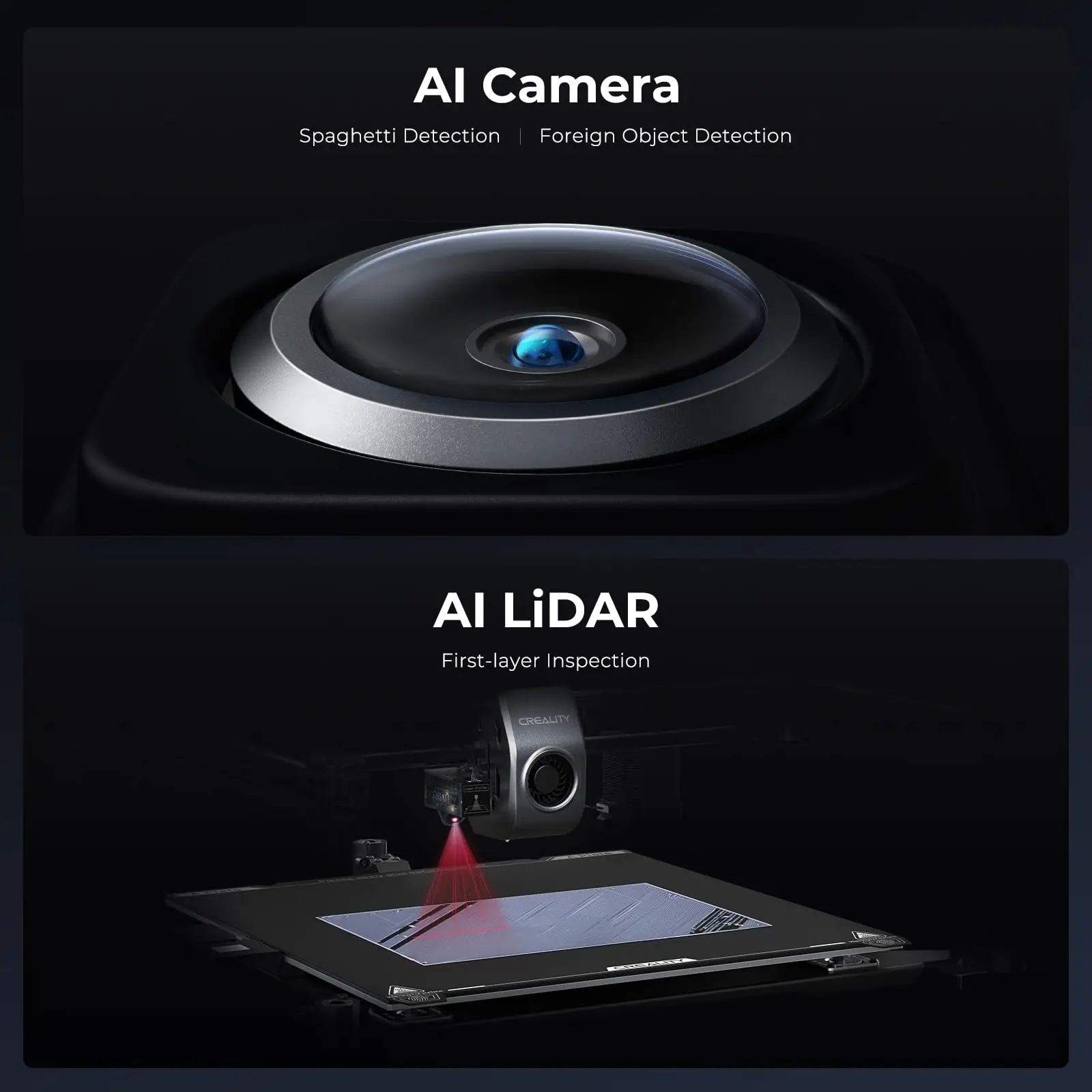 Creality AI LiDAR 카메라 자동 레벨링 듀얼 팬 쿨러, 듀얼 기어 직접 압출기, 3D 프린터, K1 / K1 Max, 600 mm/s 인쇄 속도