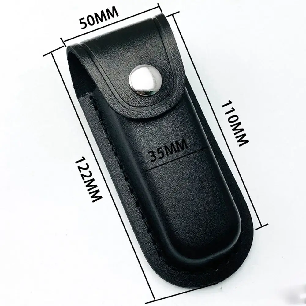 Multitool Leather Pouch Foldable Knife Sheath Fixed Blade Scabbard Holster Belt Loop Clip Case Holder Outdoor Waist Bag
