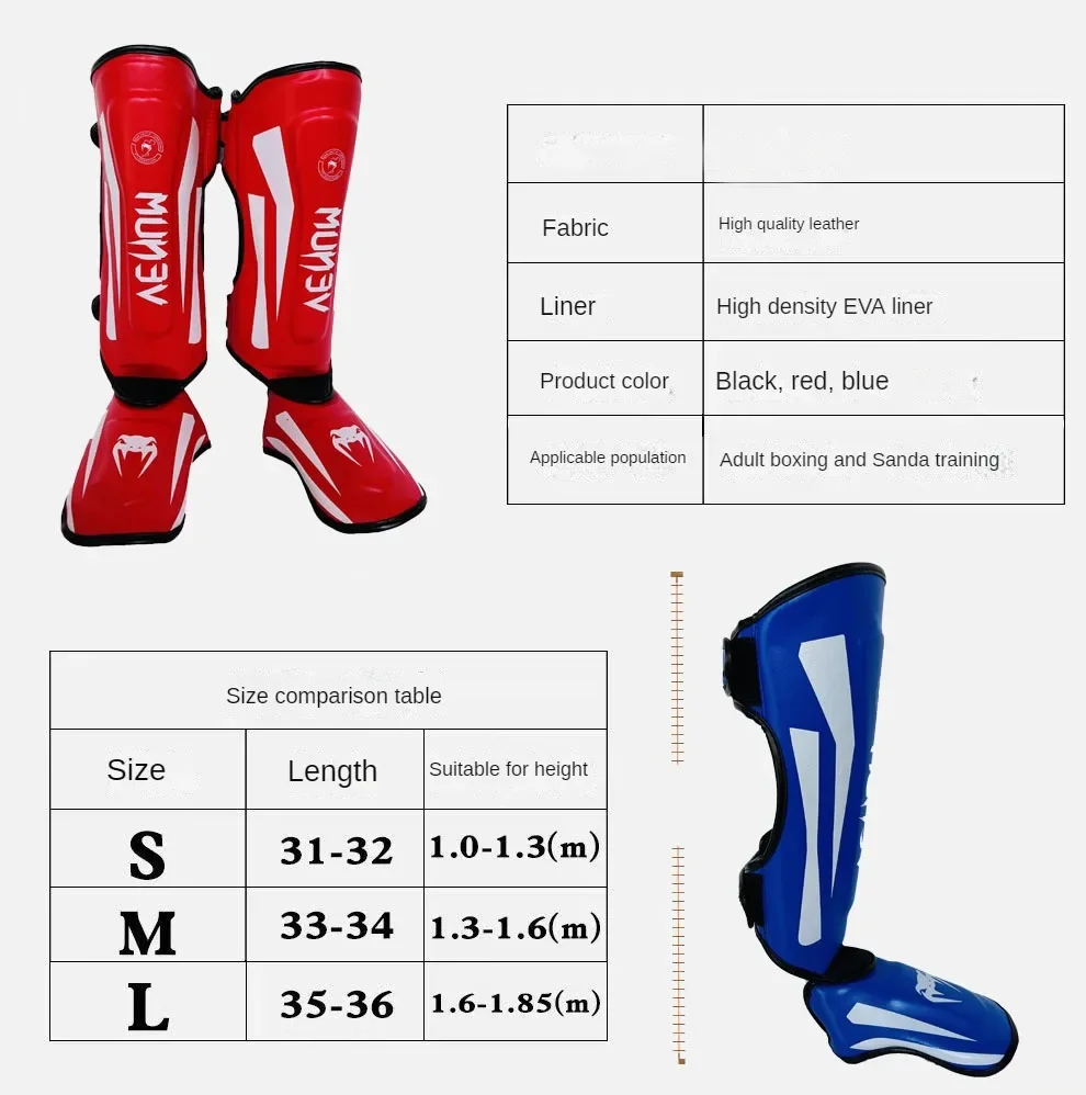 Thai Boxing Sanda Leg Guards  Path Protection Free Fighting Taek wondo Knee Guard Body Guard Foot Back Adult Children Boxing