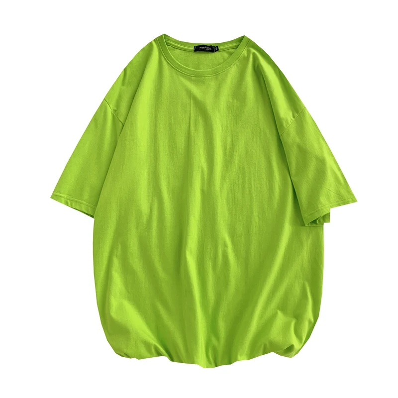 

Базовая мужская летняя футболка 2023, свободная повседневная классическая рубашка в Корейском стиле с короткими рукавами, Высококачественная Однотонная рубашка оверсайз с круглым вырезом, Z40