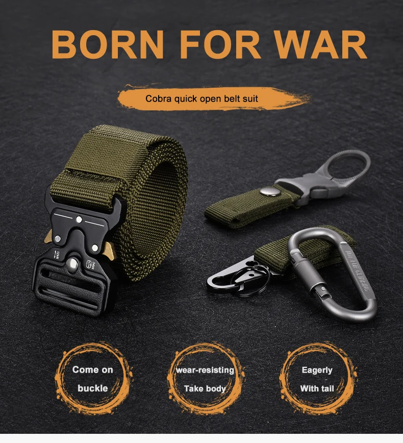 Men's Belt Outdoor Hunting Tactical Multi Function Combat Belts High Quality Nylon Waistband Fashion Male Luxury Waistband mens fabric belts