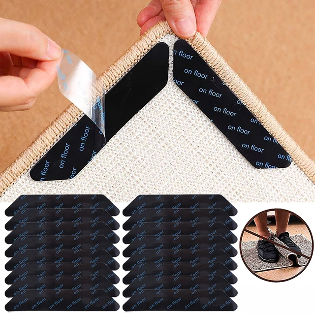 4/8pcs Tappeto Adesivo antiscivolo Riutilizzabile Lavabile Anti Curling Tappeto Patch bagno tappetino da bagno tappeto da bagno set di tappetini da bagno adesivo 1