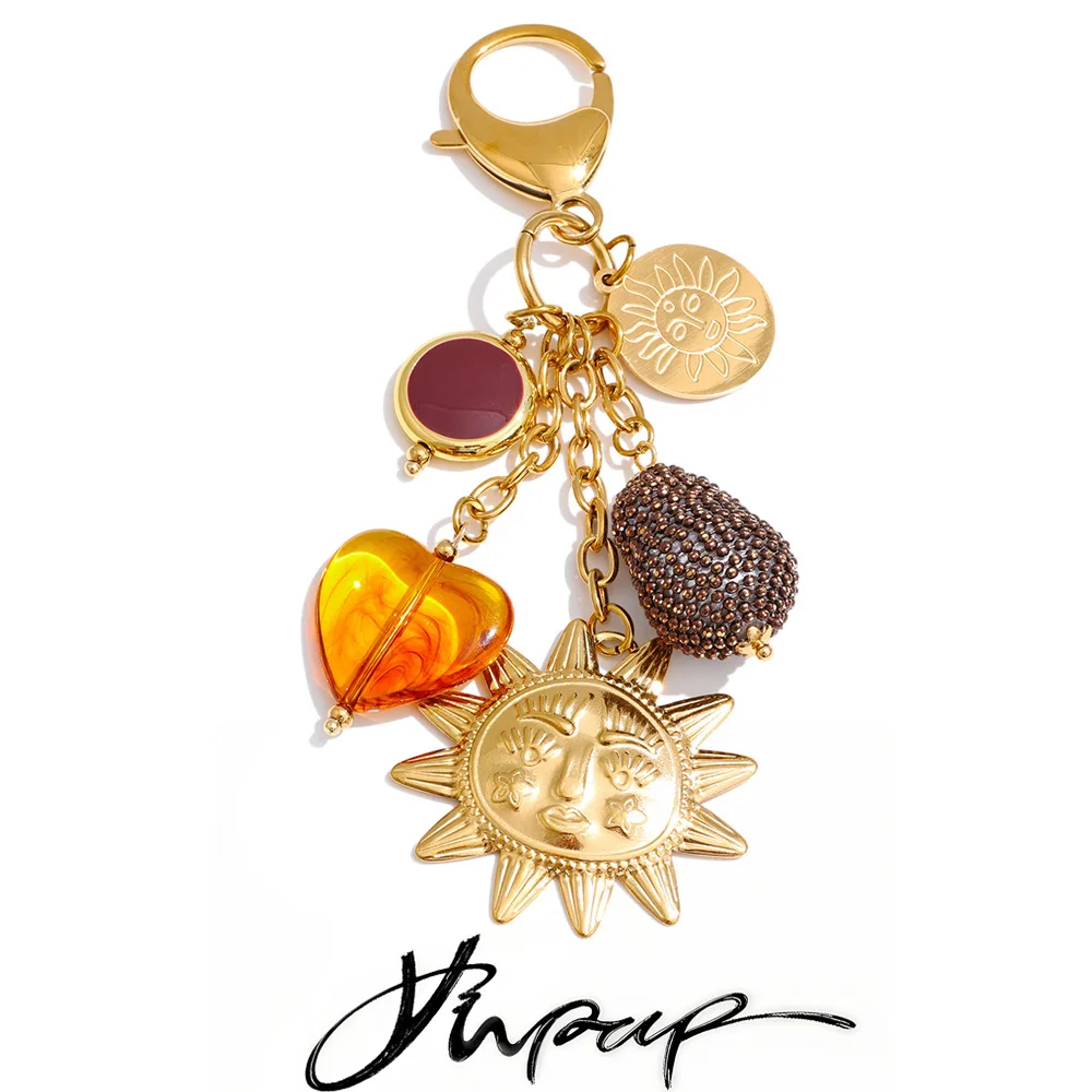 Yhpup Stainless Steel Resin Fashion Accessories Chain Pendant