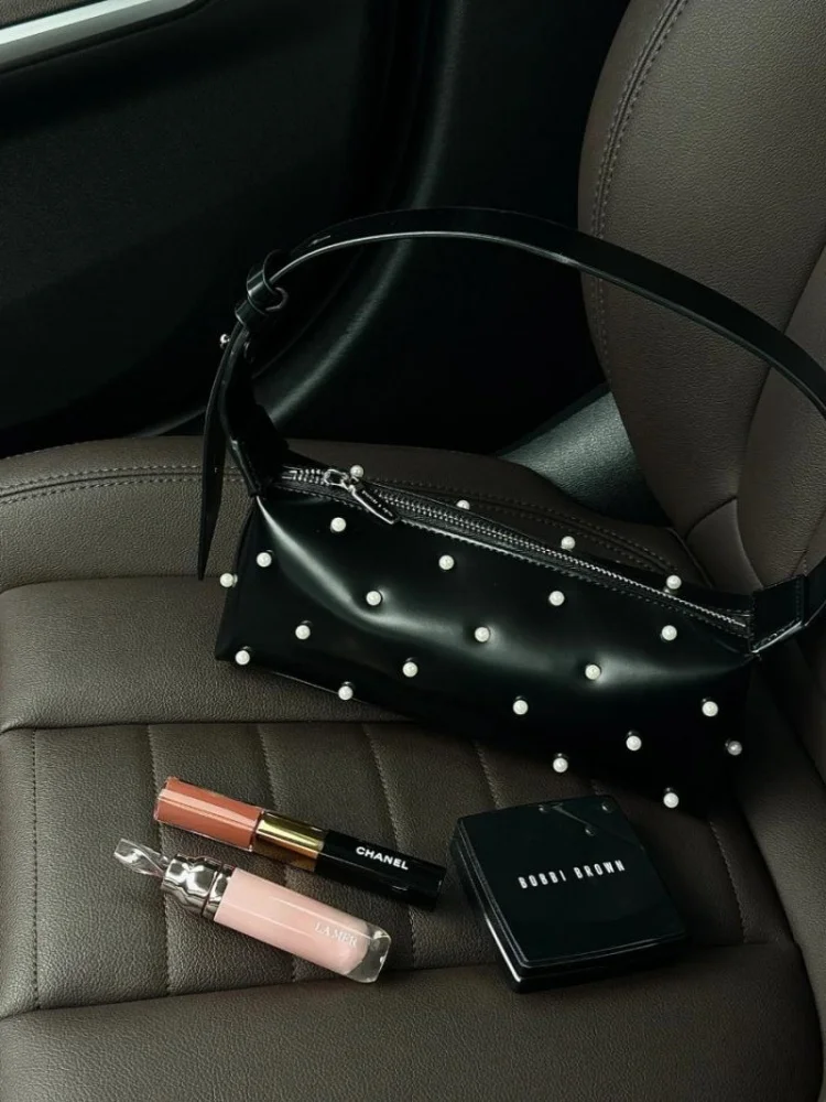 Luxury Design Fashion Chic Pearl Shoulder Bags Spicy Girl Women Handbags All Match Korean Y2k Aesthetic Underarm Bag