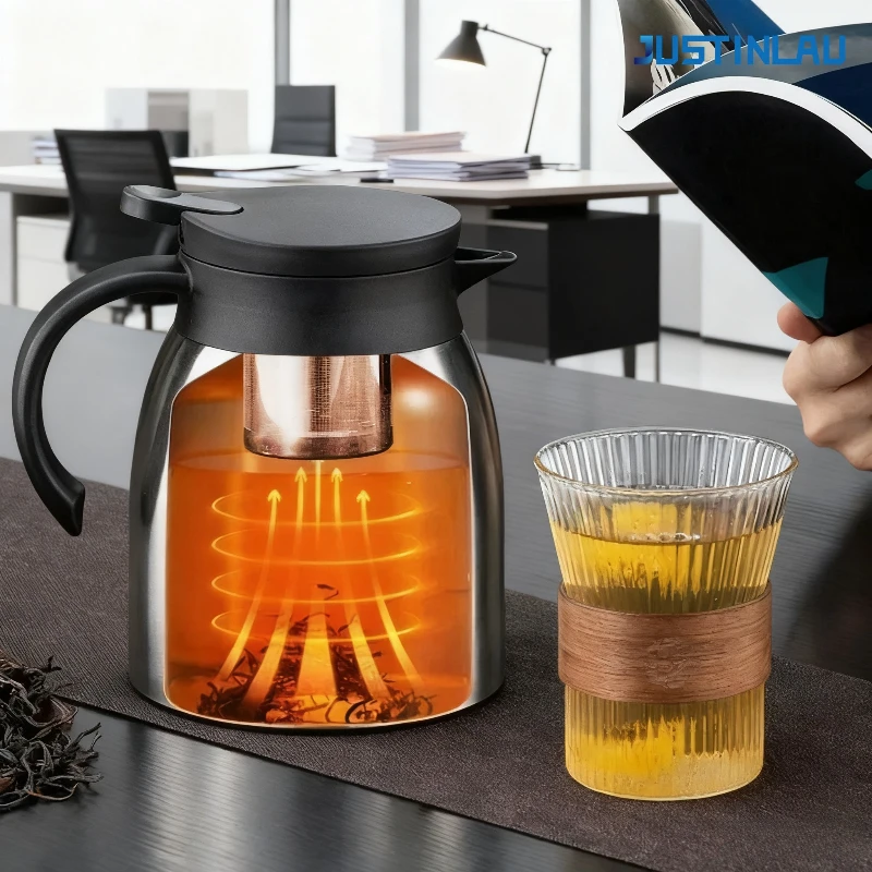 JUSTINLAU 1200 مللي إبريق شاي معزول 304 إبريق شاي...