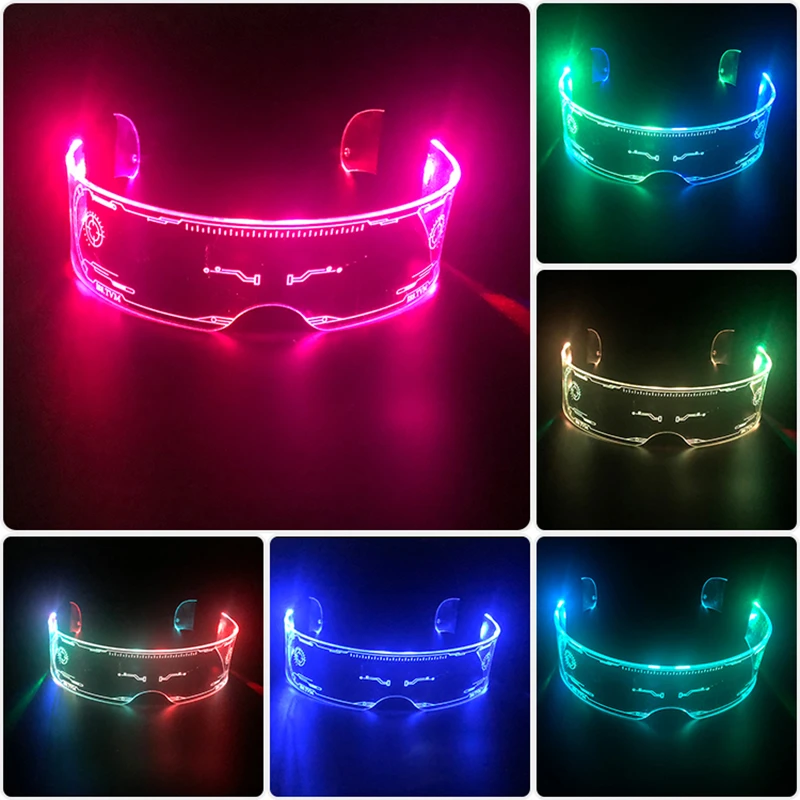 Fashion Colorful Changeable Led Neon Light Glasses For Dj Bar