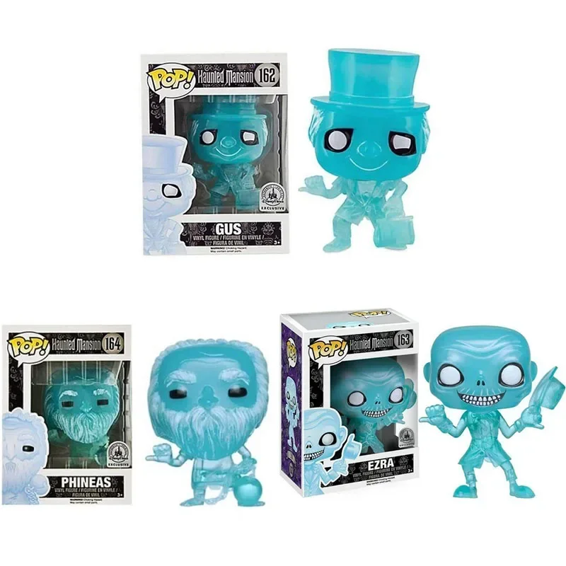 Funko Pop Haunted Mansion Gus 162 # Exis 163 # Phineas164 # Vinyl Figure Glow In The Dark Collection Model Toys For Children Gift