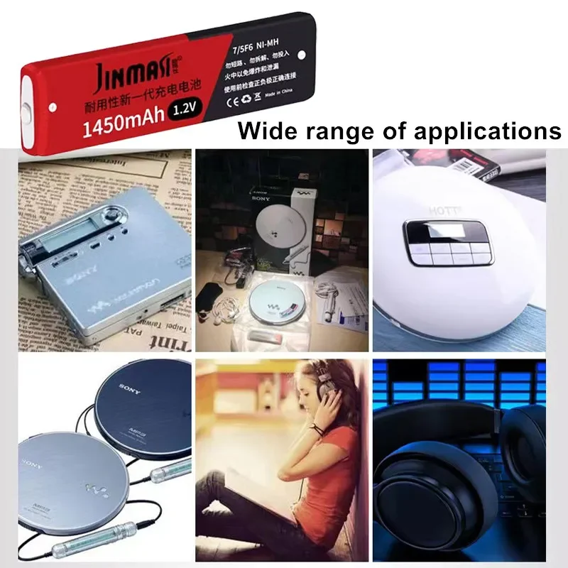 1.2V 7/5F6 67F6 1450mAh Ni-mh Chewing Gum Battery 7/5 F6 Cell for Panasonic Sony MD CD Cassette Player lithium batteries rechargeable battery